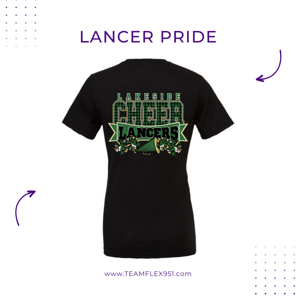 Lakeside Lancer Cheer Tee  (Green) VARSITY